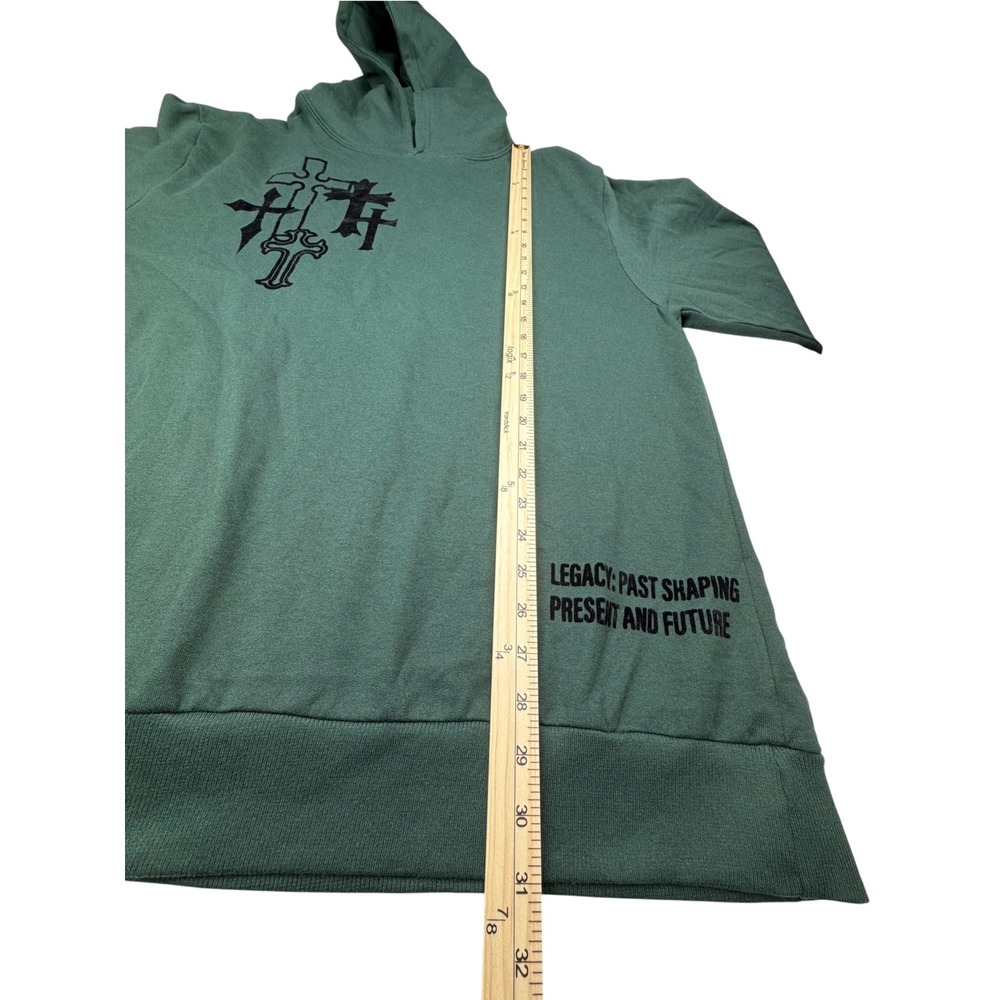 Rocawear Men's 2XL Green Gothic Cross Graphic Pullover Hoodie Hip Hop Streetwear - Picture 4 of 12